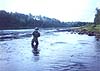 Geoffrey L'allenant from France landing a salmon